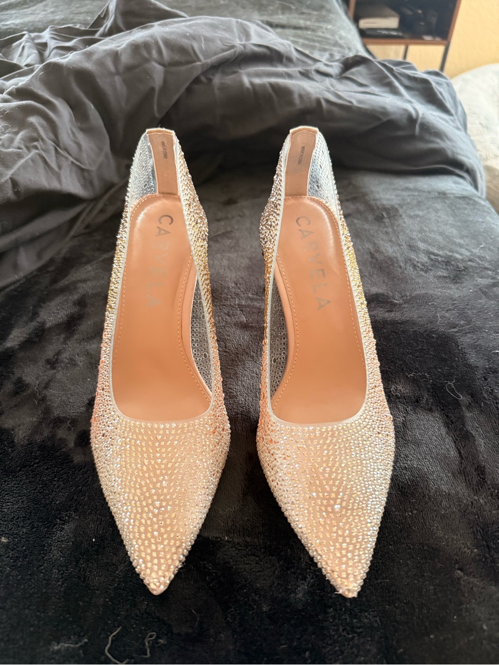 Carvela Embellished Pointed-Toe Pumps in Ombré Beige!